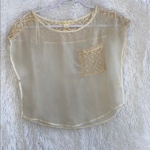 Staring At Stars Sheer Creme Lace Top